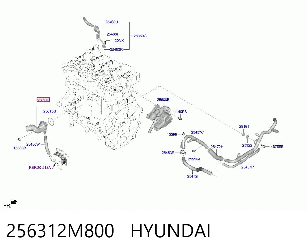 256312M800 Hyundai/Kia Водопровідна труба