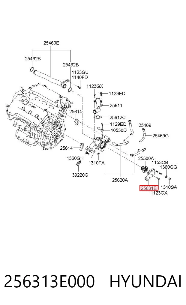 256313E000 Hyundai/Kia Кришка термостата