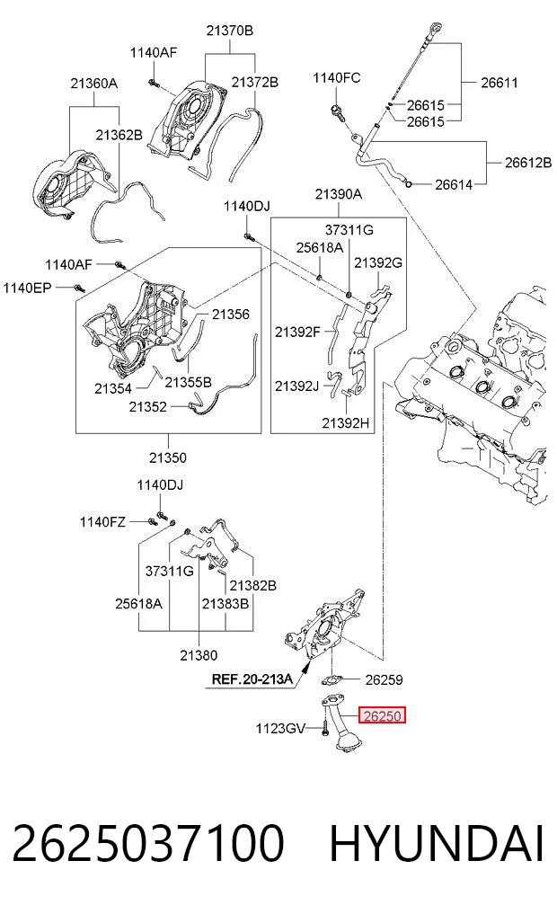 2625037100 Hyundai/Kia Маслоуловлювач