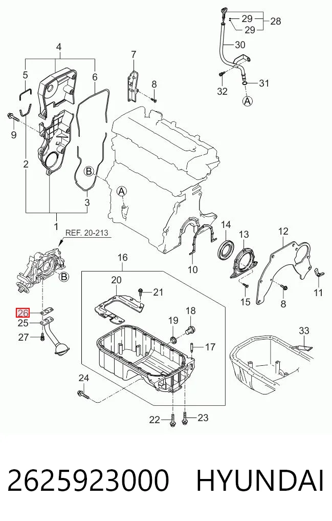 2625923000 Hyundai/Kia Прокладка маслозабірника