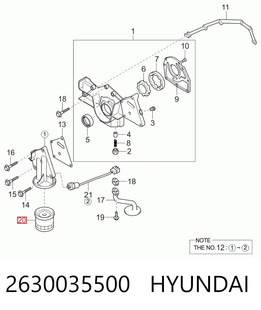 2630035500 Hyundai/Kia Фільтр масла