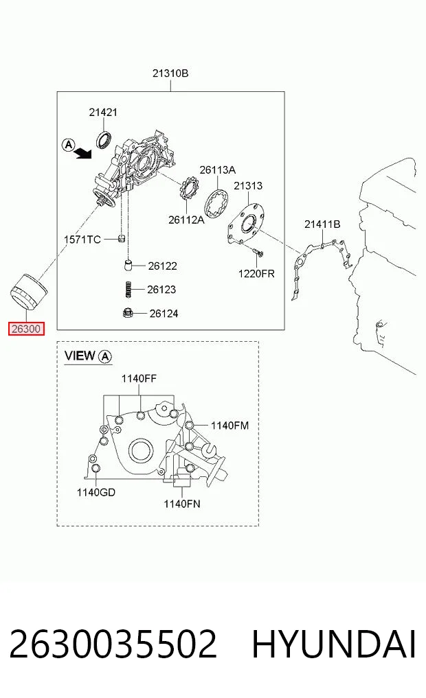 2630035502 Hyundai/Kia Фільтр масла