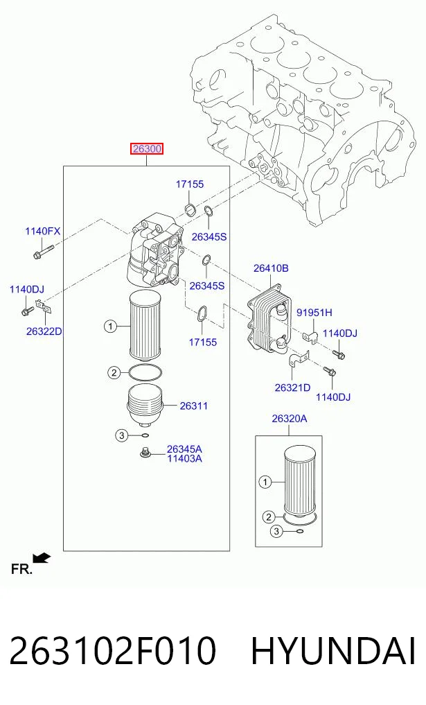 263102F010 Hyundai/Kia Фільтр масла