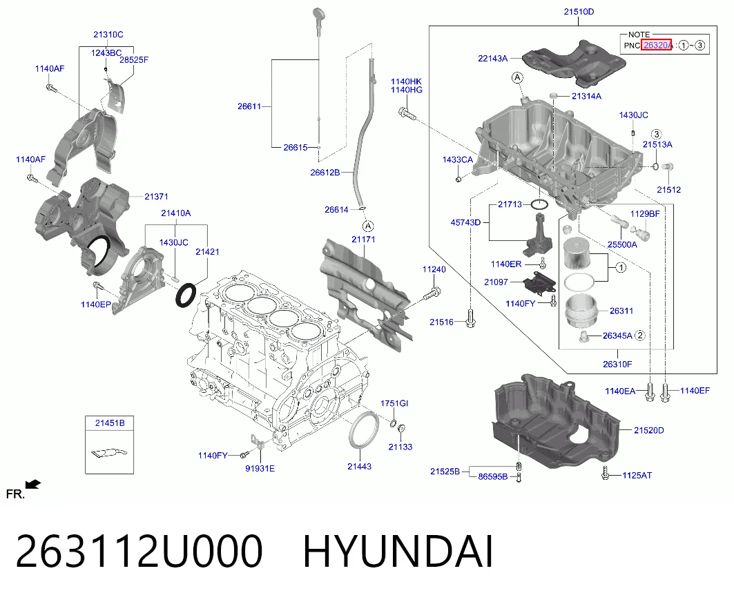 263112U000 Hyundai/Kia Фільтр масла