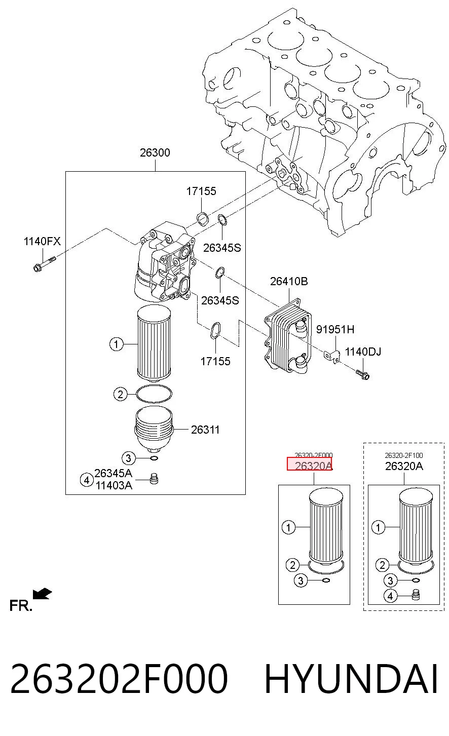 263202F000 Hyundai/Kia Фільтр масла