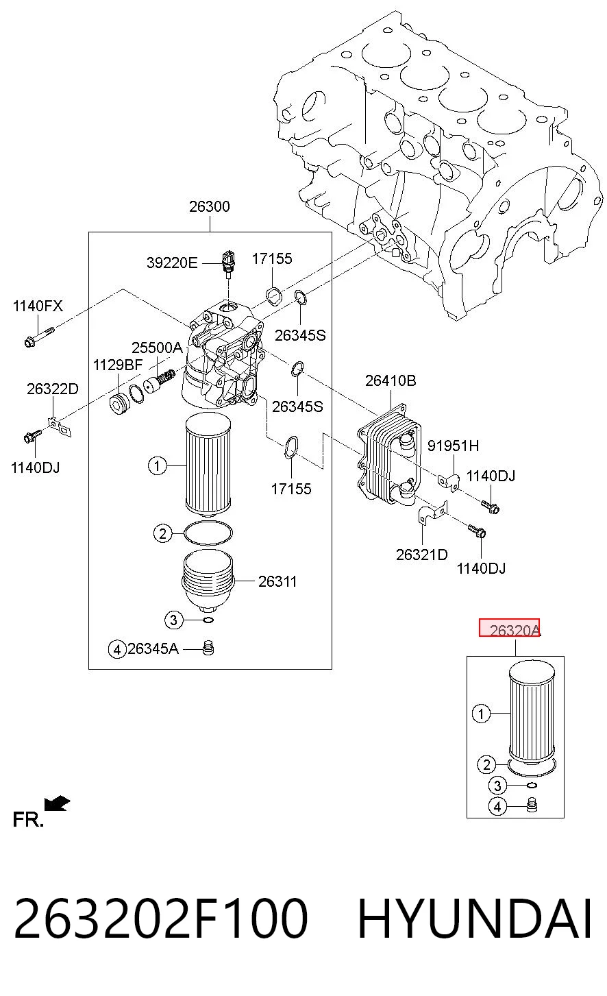 263202F100 Hyundai/Kia Фільтр масла