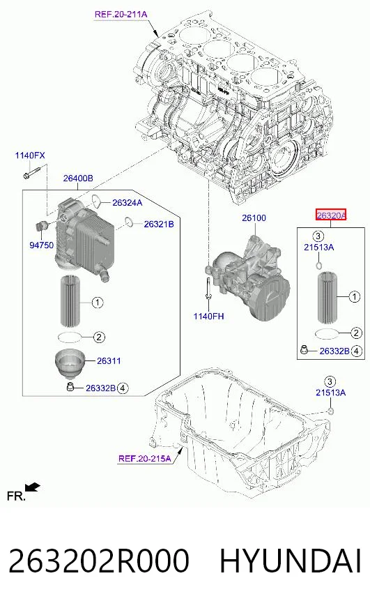263202R000 Hyundai/Kia Фільтр масла