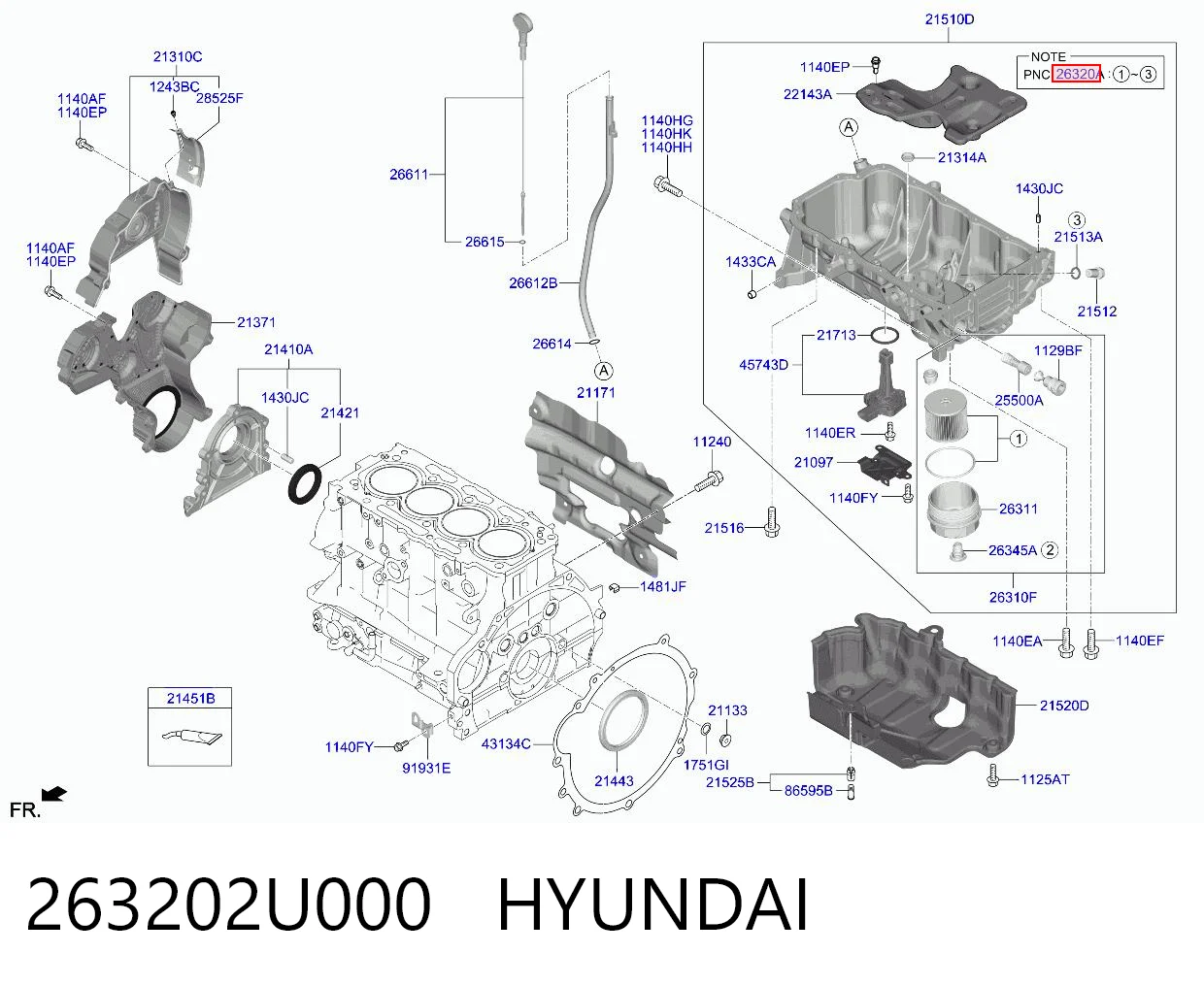 263202U000 Hyundai/Kia Фільтр масла