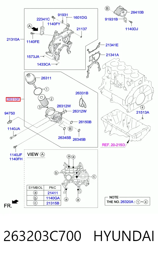 263203C700 Hyundai/Kia Фільтр масла