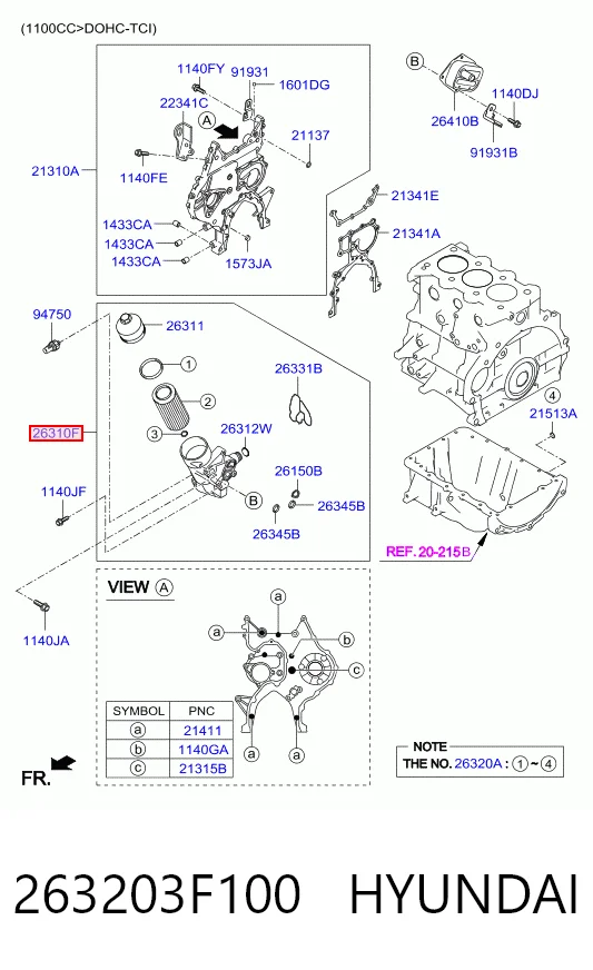 263203F100 Hyundai/Kia Фільтр масла