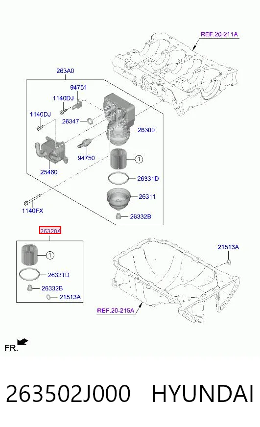263502J000 Hyundai/Kia Фільтр масла