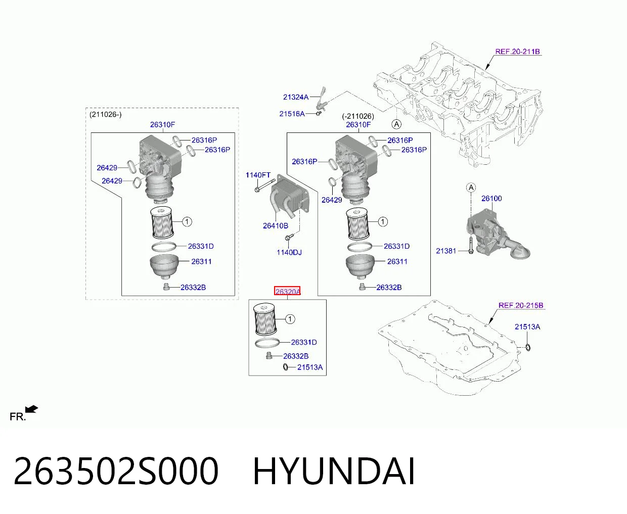 263502S000 Hyundai/Kia Фільтр масла