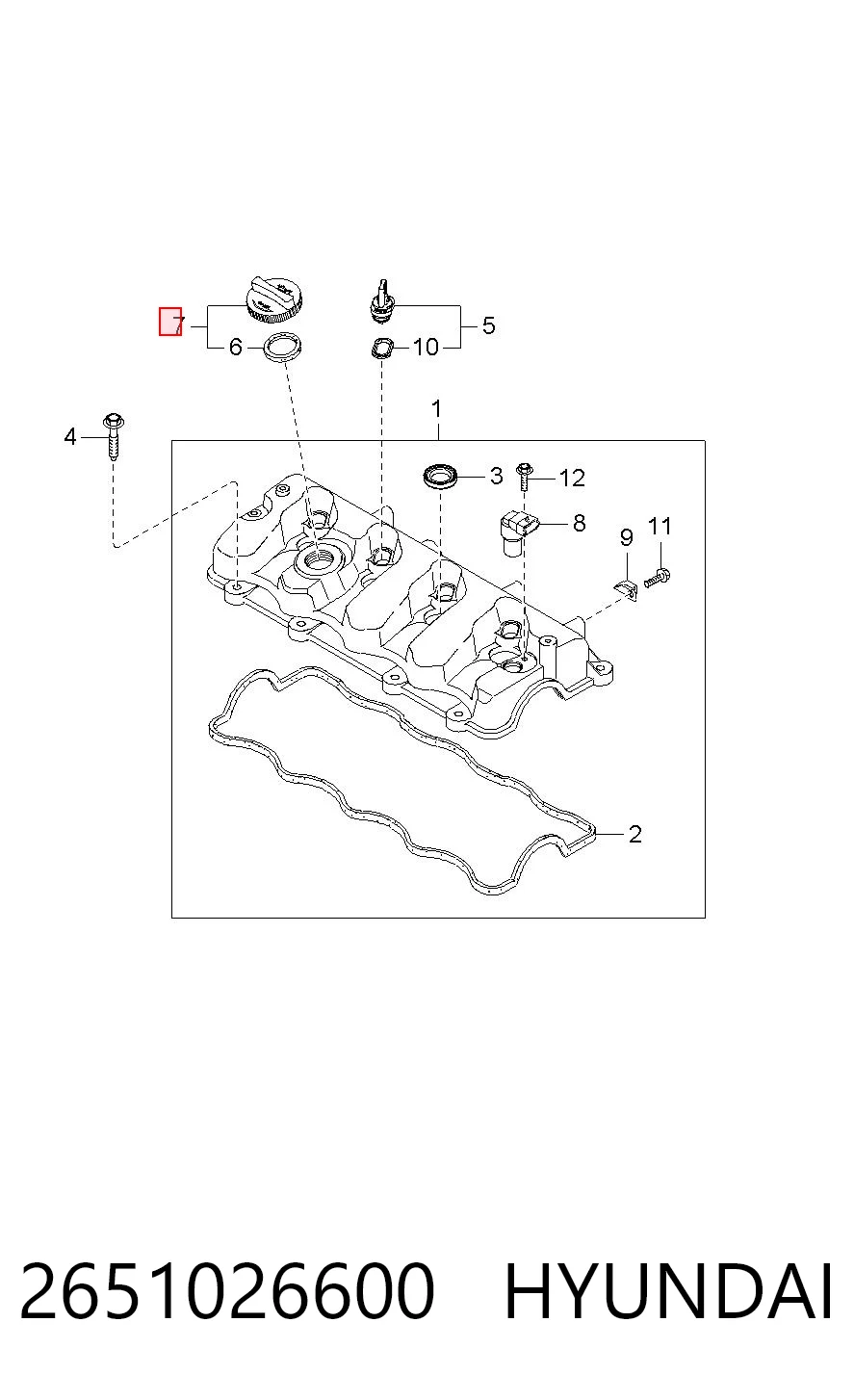 Кришка маслозаливной горловини Chrysler 265102A001 ціна, від 5.78 USD
