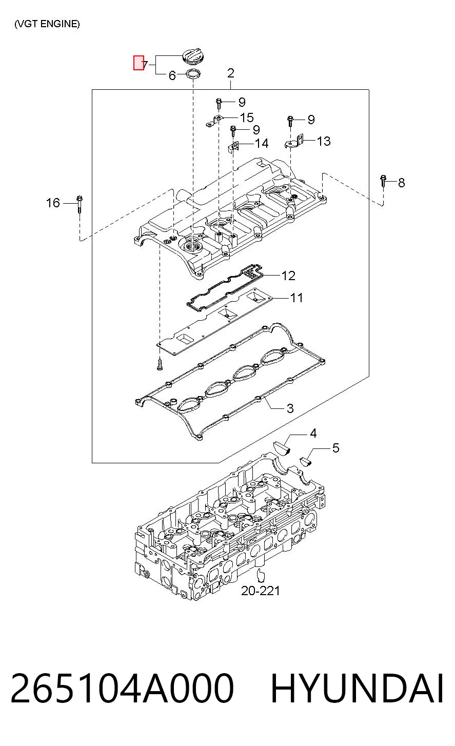 Купити 265102A001 Chrysler Кришка маслозаливной горловини