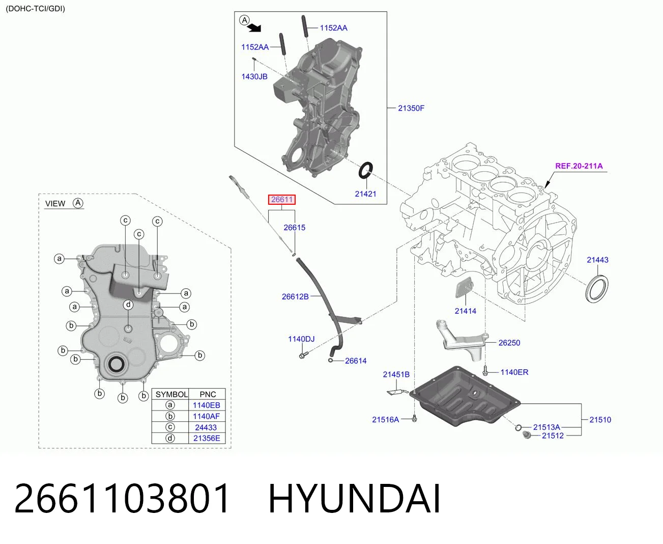 2661103801 Hyundai/Kia Покажчик рівня масла