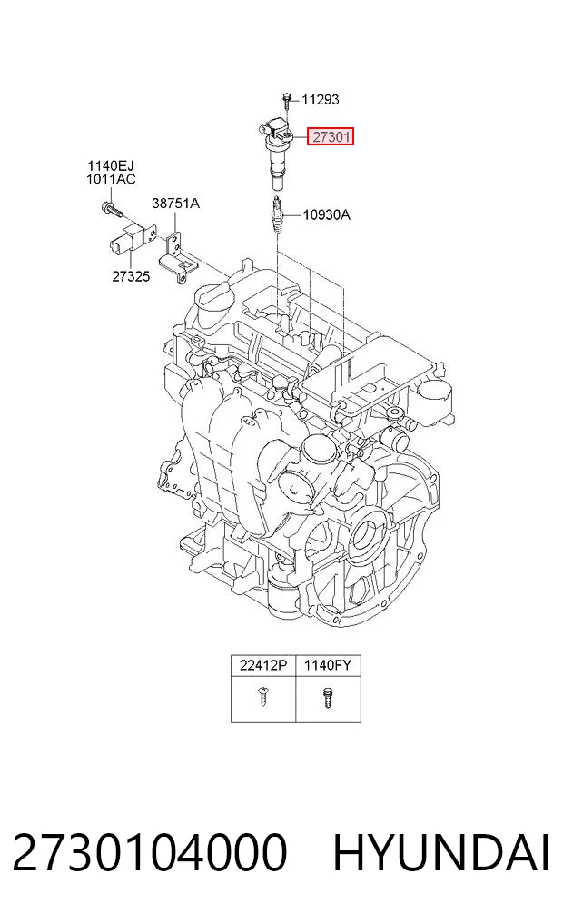 2730104000 Hyundai/Kia Котушка запалювання