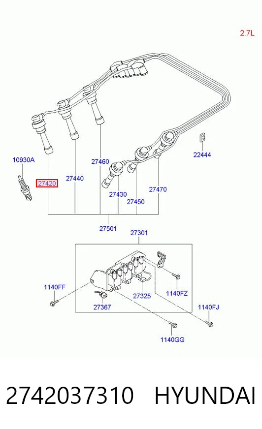2742037310 Hyundai/Kia Проводи високовольтні