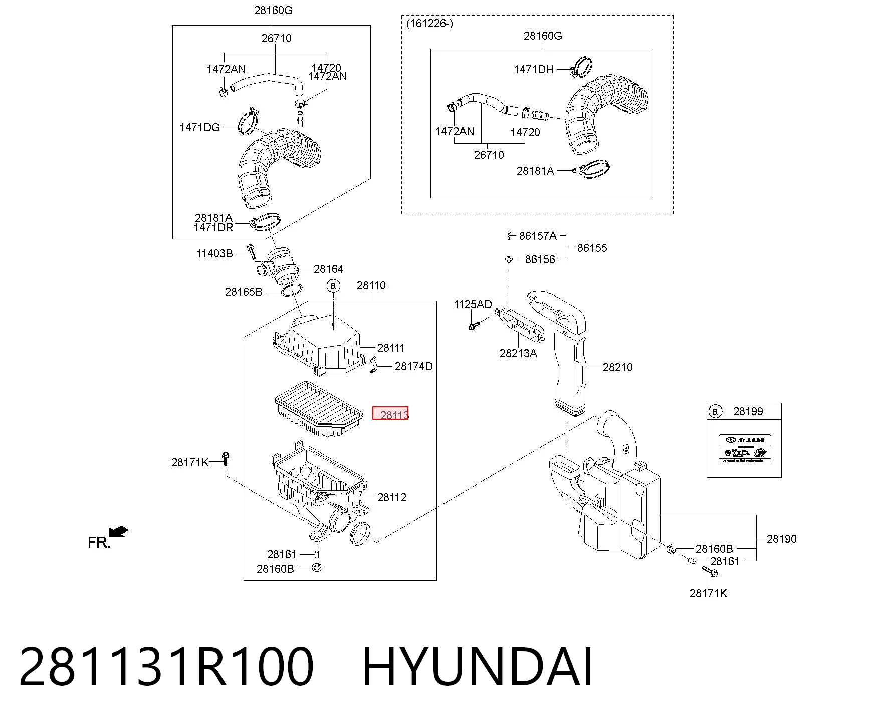 281131R100 Hyundai/Kia Повітряний фільтр двигуна
