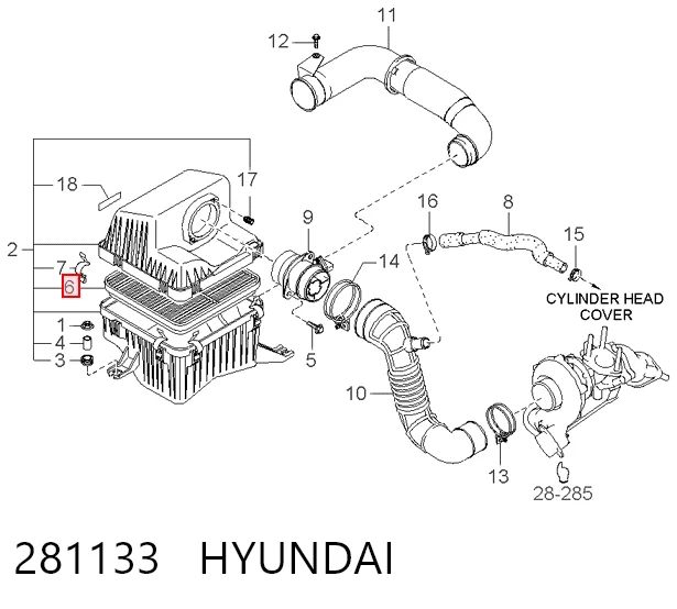 281133 Hyundai/Kia Повітряний фільтр двигуна