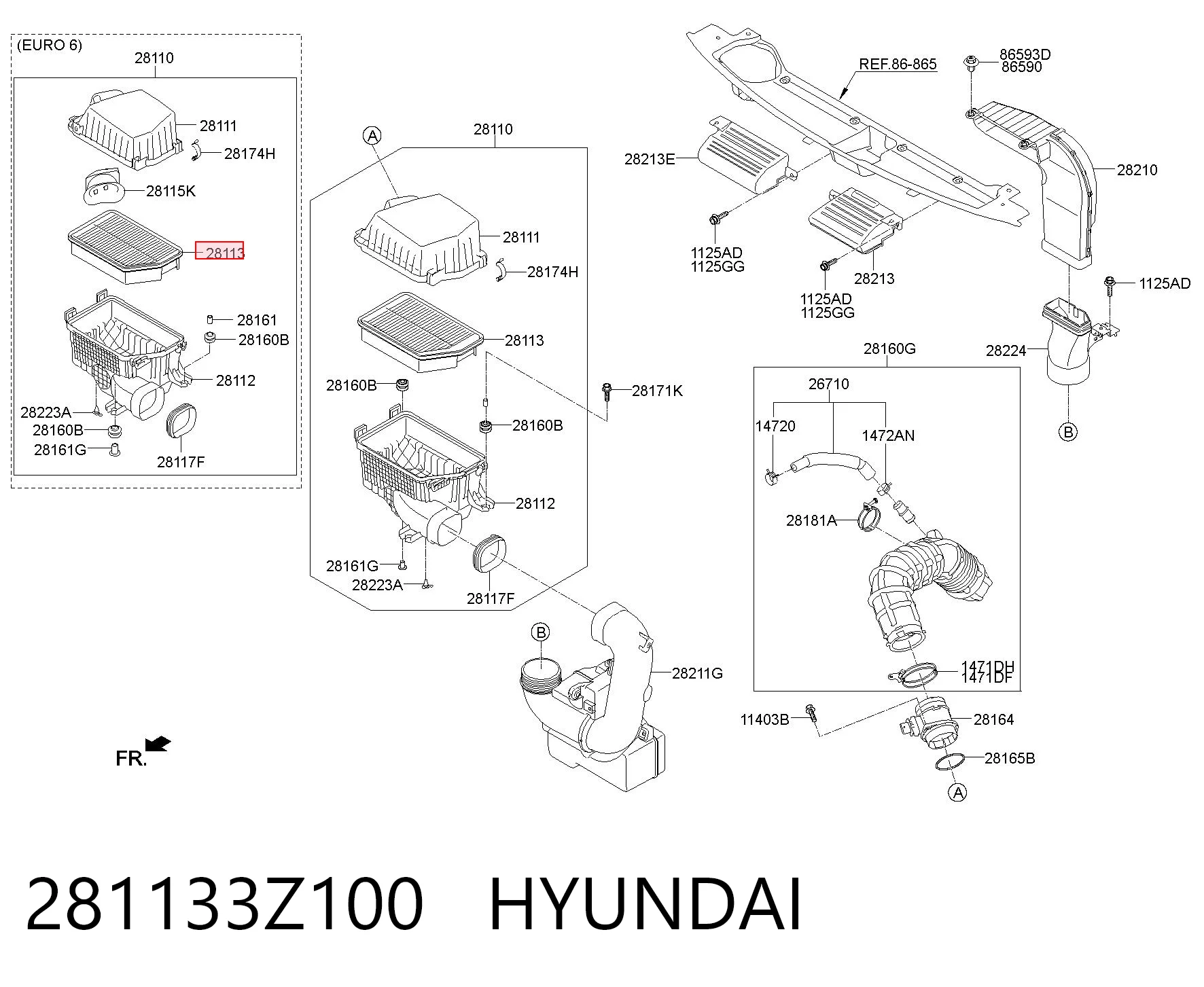 281133Z100 Hyundai/Kia Повітряний фільтр двигуна