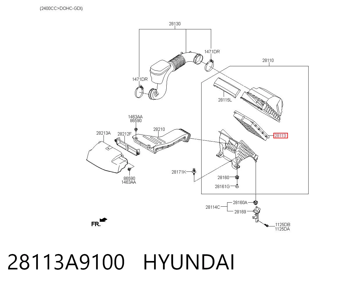 28113A9100 Hyundai/Kia Повітряний фільтр двигуна