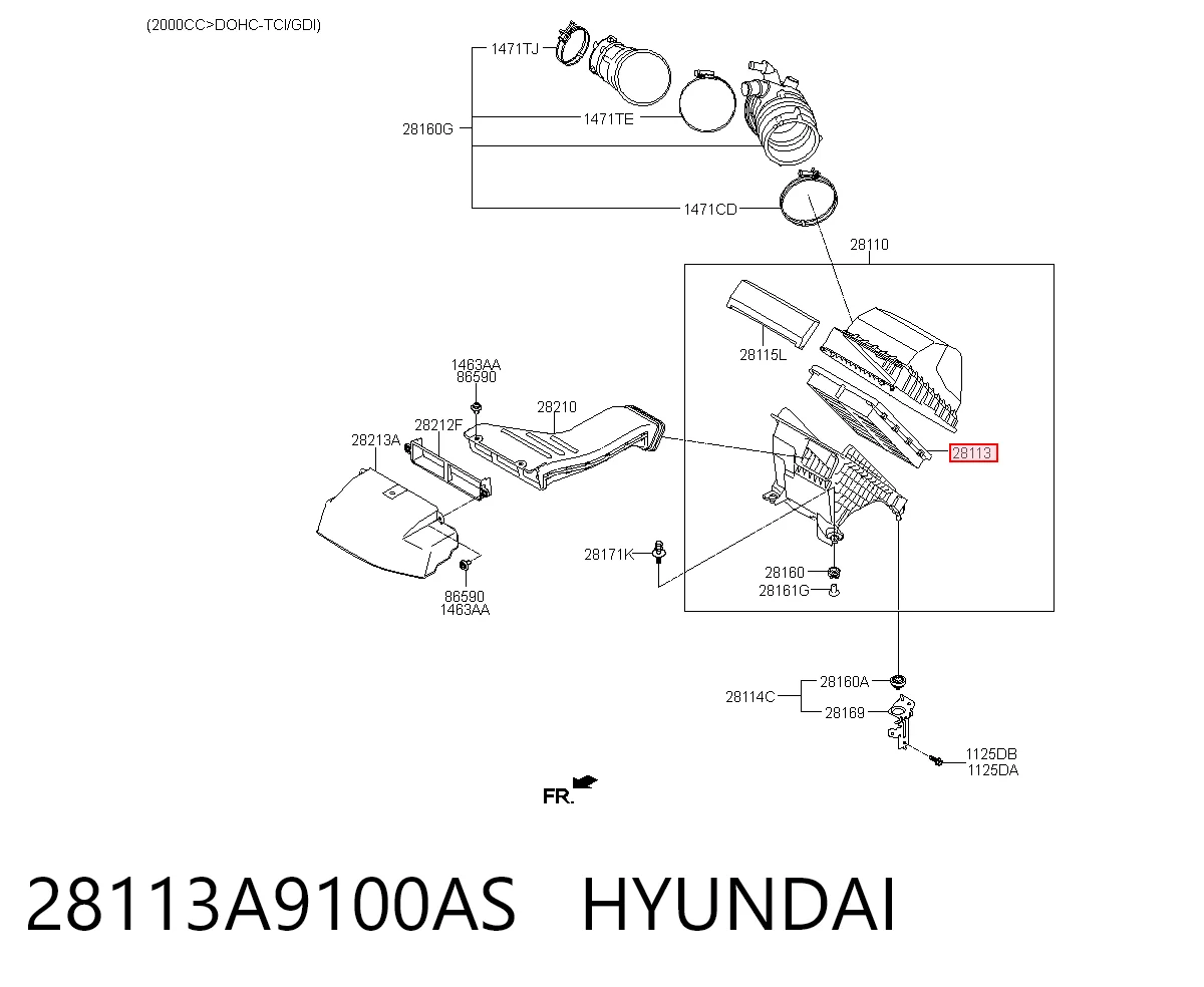 28113A9100AS Hyundai/Kia Повітряний фільтр двигуна