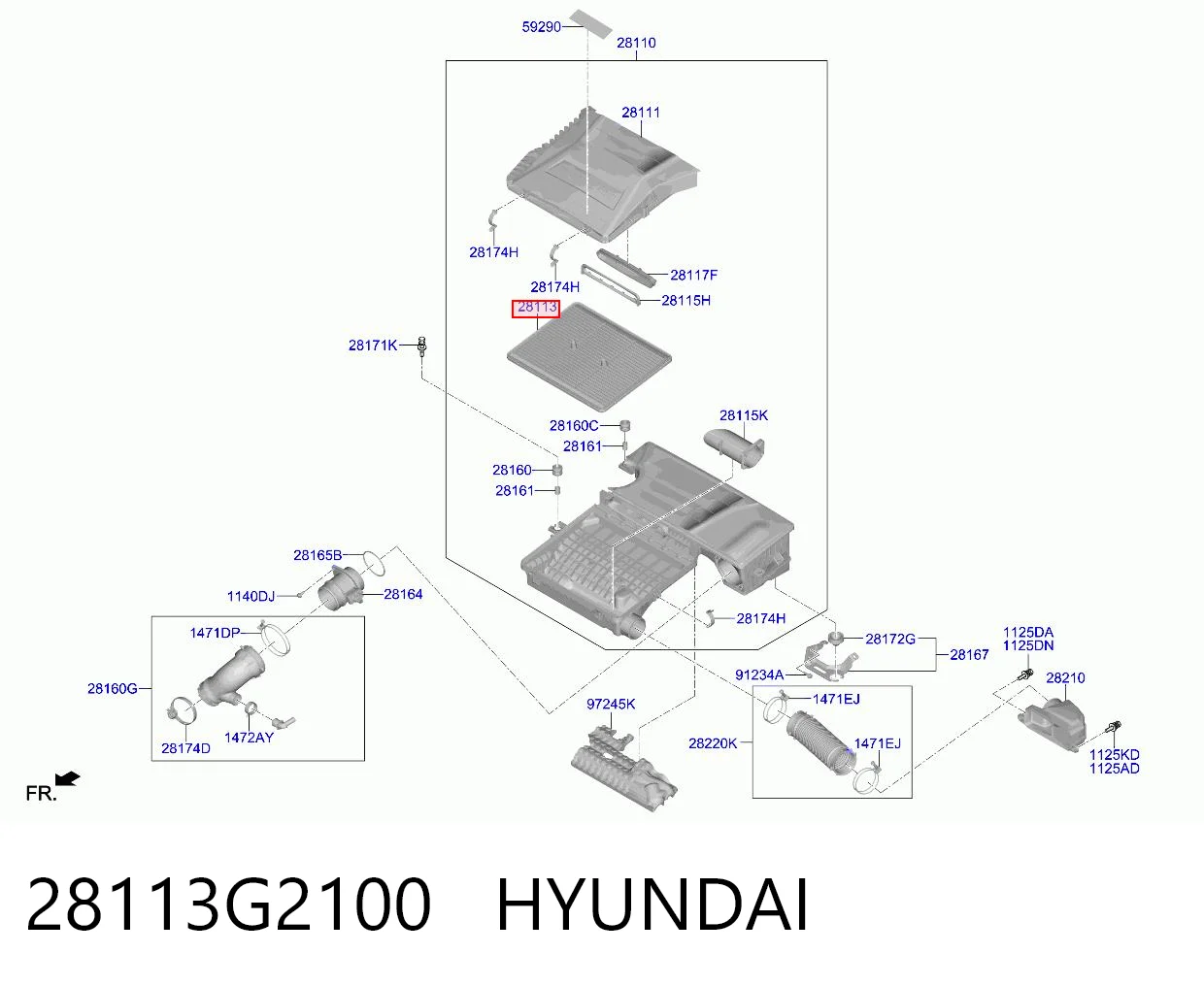 28113G2100 Hyundai/Kia Повітряний фільтр двигуна