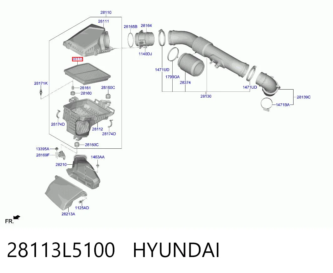 28113L5100 Hyundai/Kia Повітряний фільтр двигуна