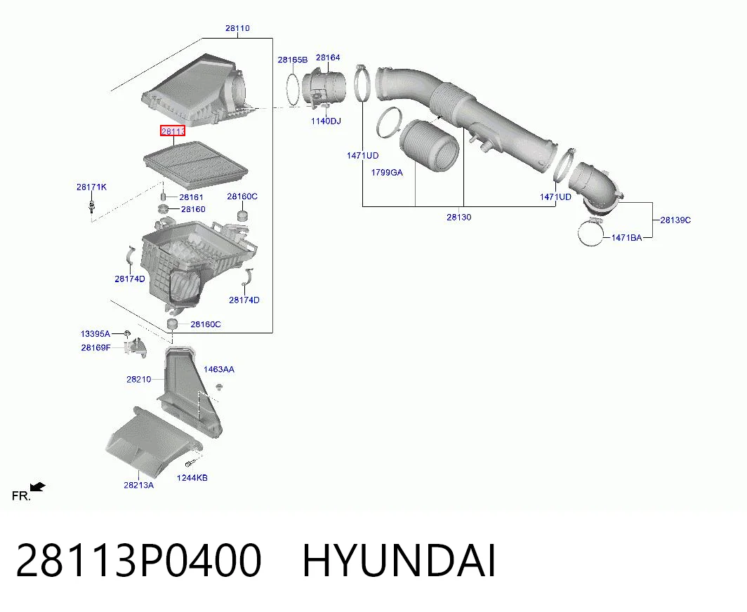28113P0400 Hyundai/Kia Повітряний фільтр двигуна