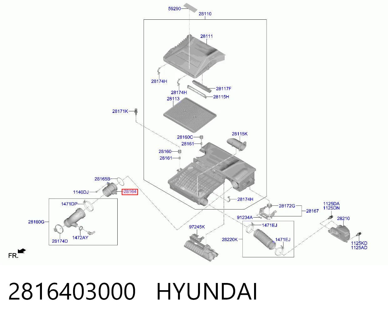 2816403000 Hyundai/Kia Датчик витрати повітря