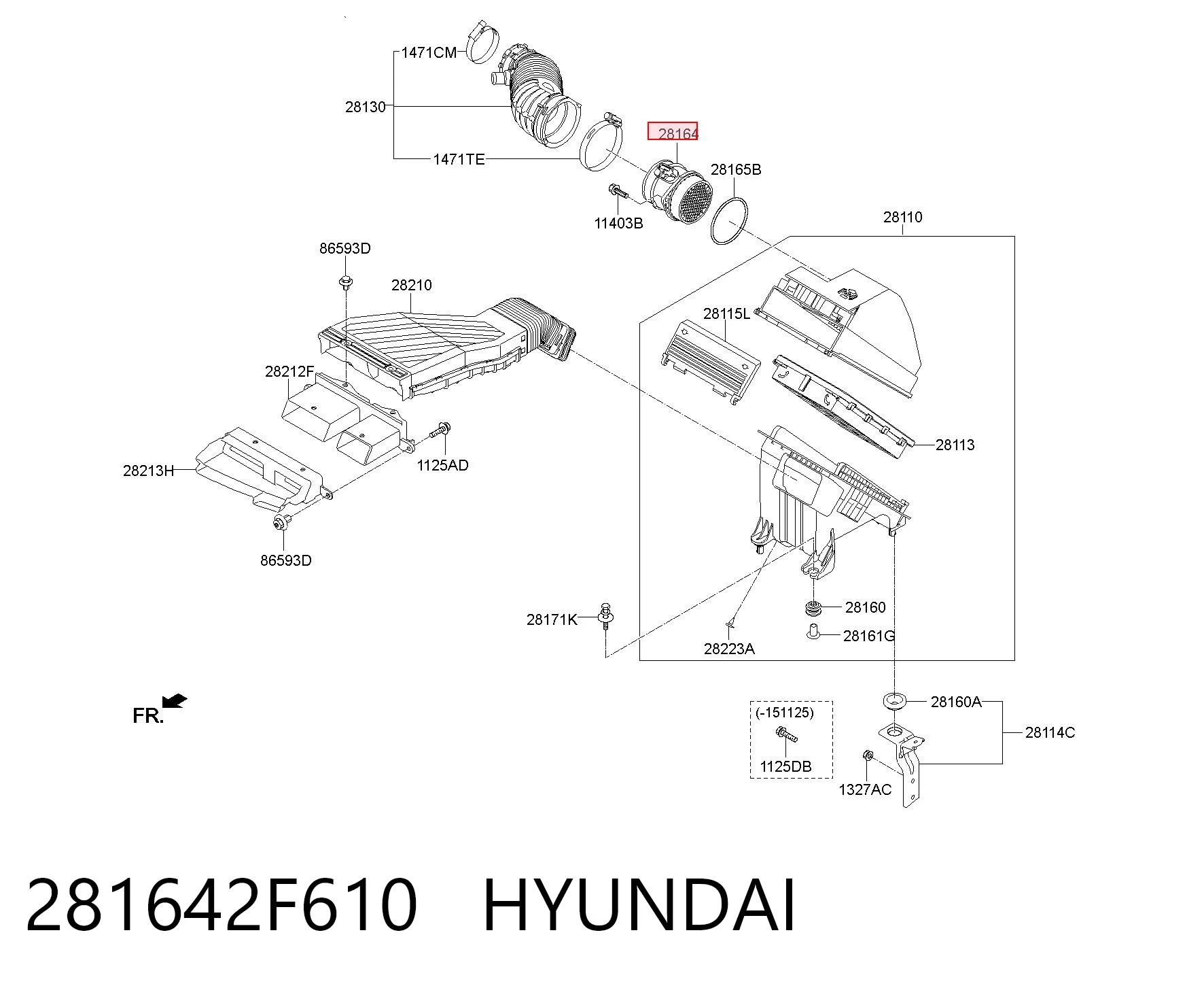 Датчик масової витрати повітря Hyundai Santa Fe IV позашляховик (TM, TMA) (2018 - 2023) ціна, від 51.96 USD