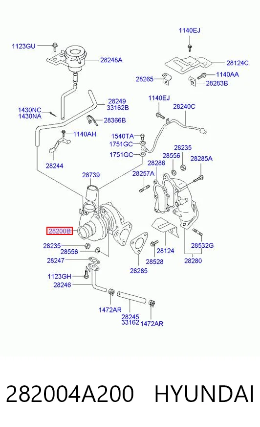 282004A200 Hyundai/Kia Турбонаддув