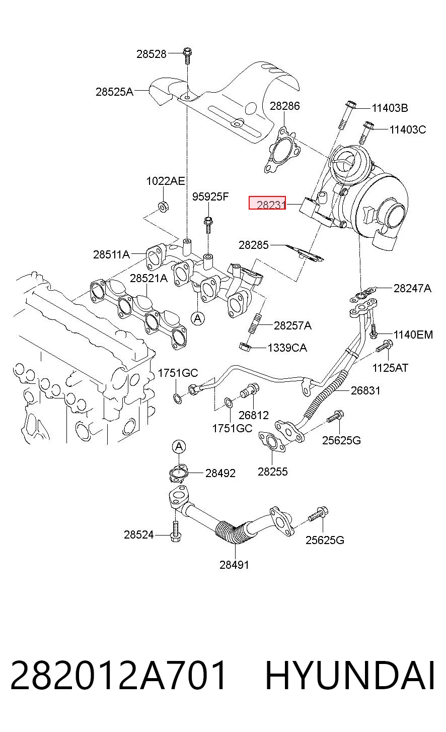 282012A701 Hyundai/Kia Турбонаддув