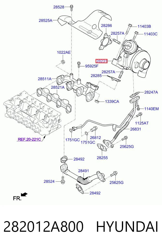 282012A800 Hyundai/Kia Турбонаддув
