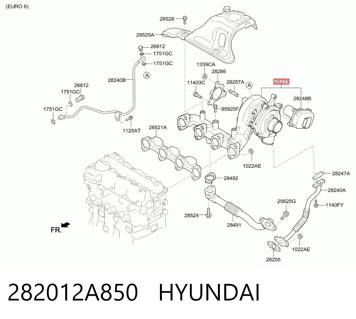 282012A850 Hyundai/Kia Турбонаддув