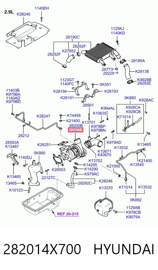 282014X700 Hyundai/Kia Турбонаддув