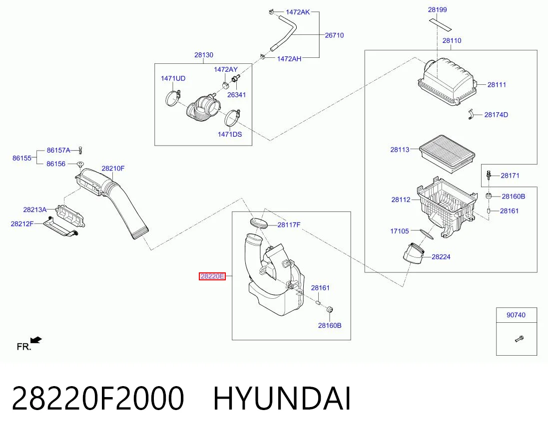 28220F2000 Hyundai/Kia Резонатор повітряного фільтра