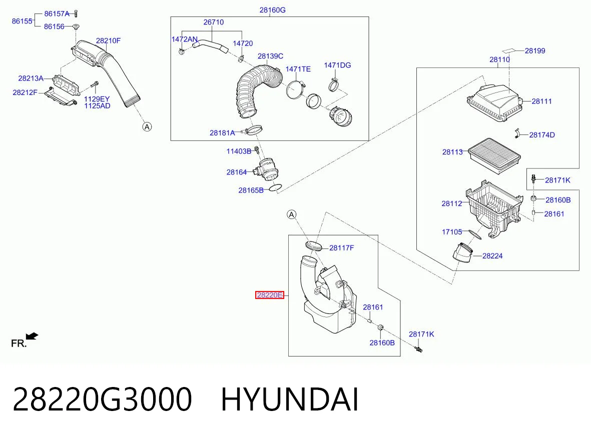 28220G3000 Hyundai/Kia Резонатор повітряного фільтра