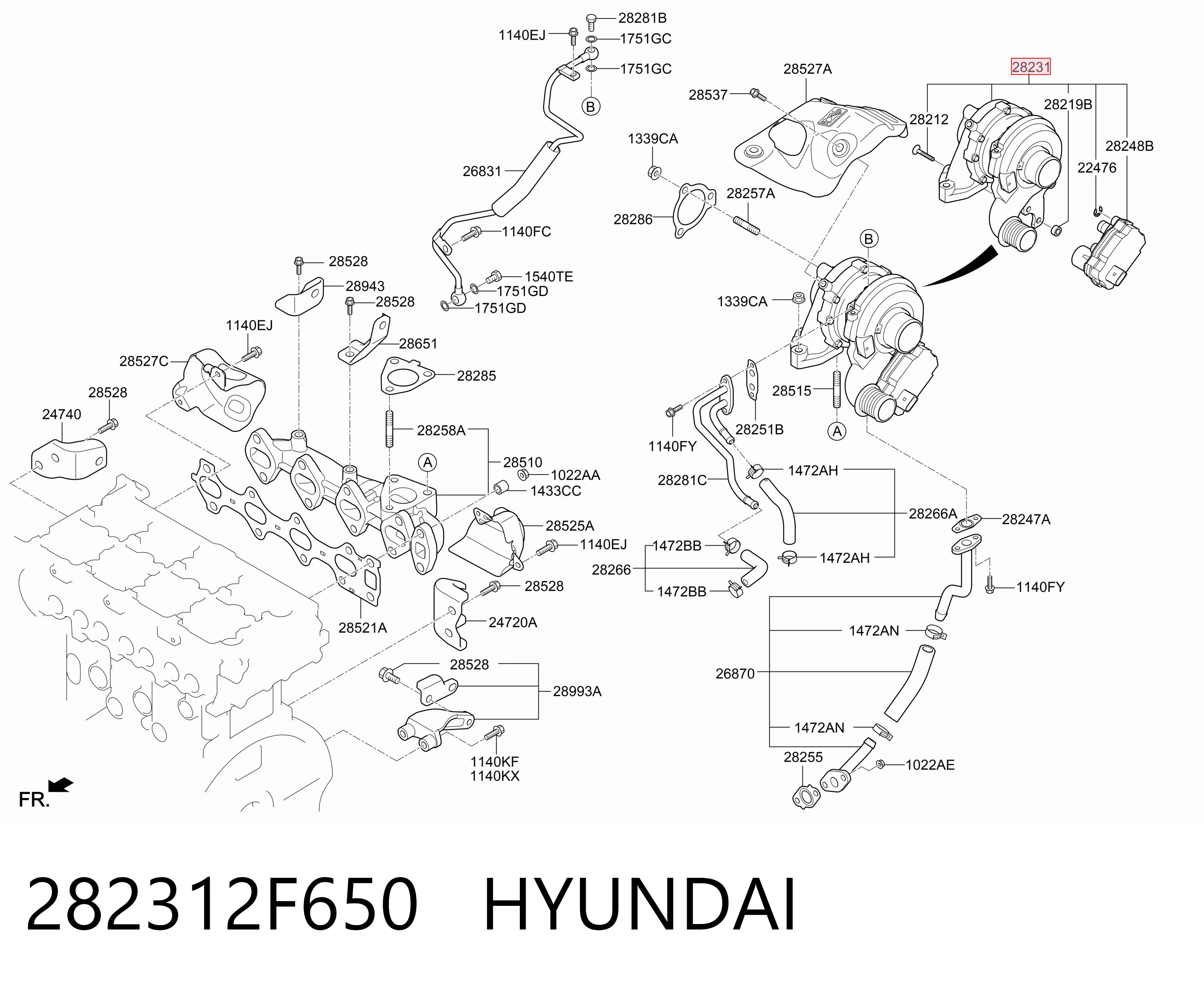 282312F650 Hyundai/Kia Турбонаддув