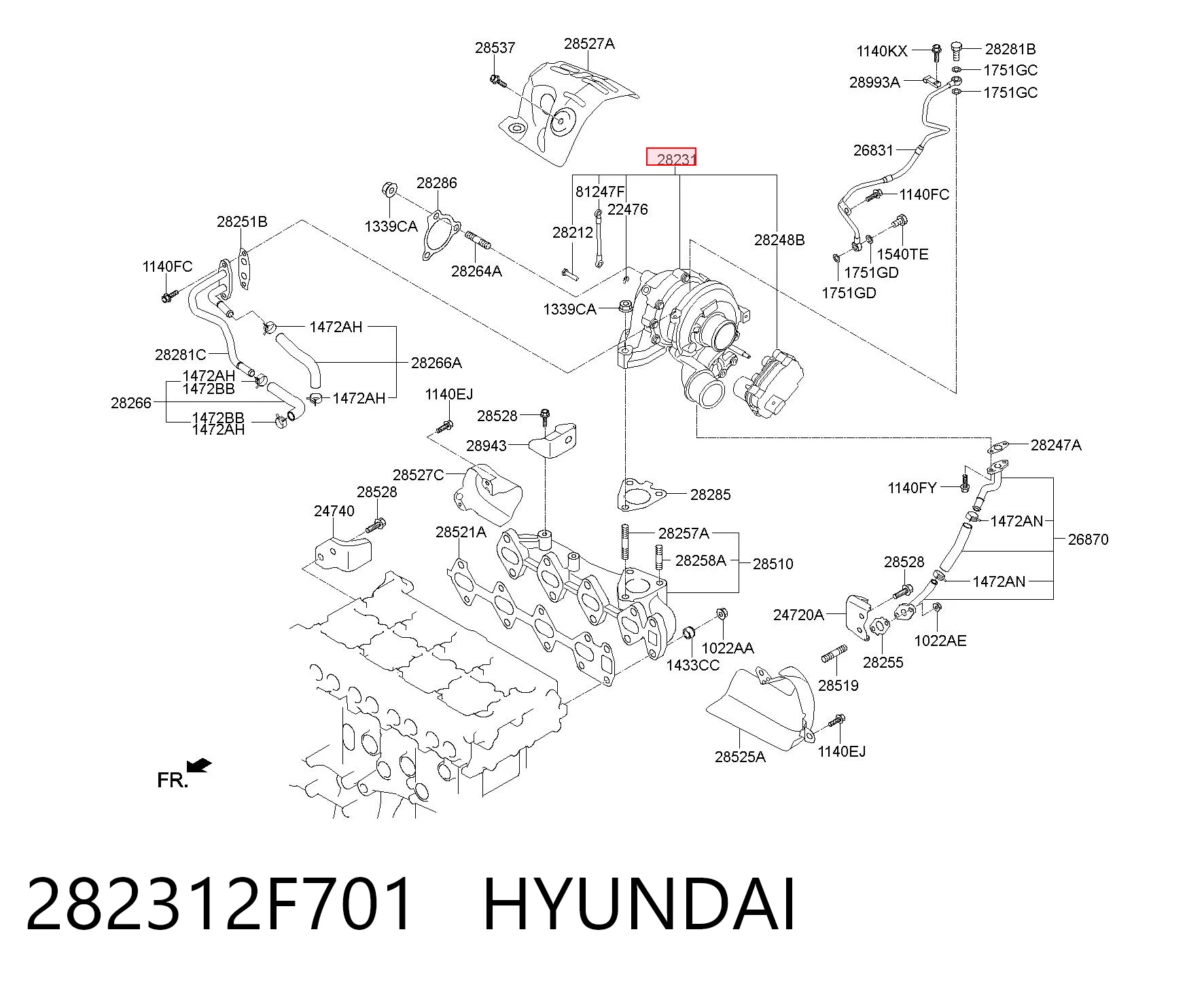 282312F701 Hyundai/Kia Турбонаддув
