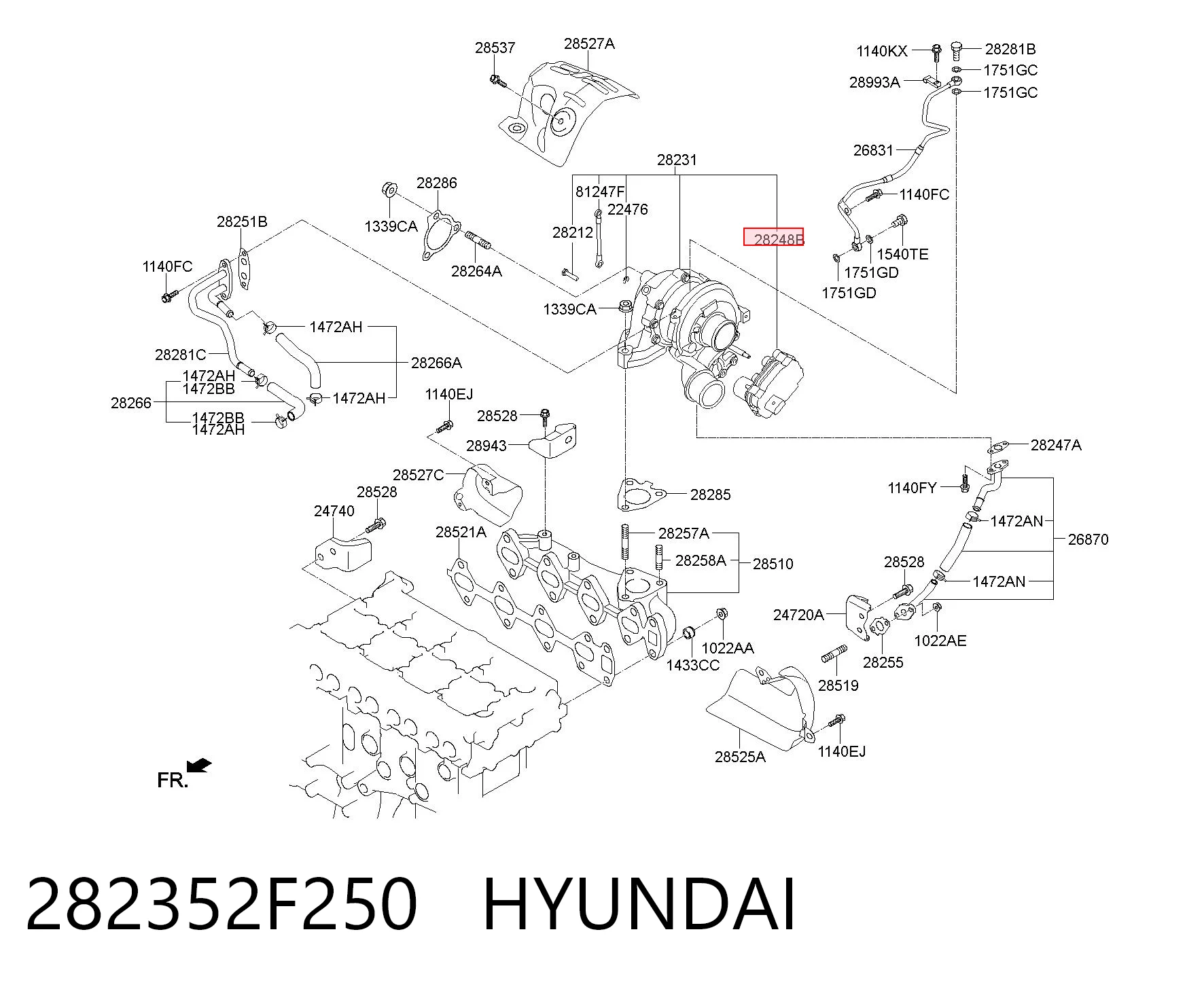 282352F250 Hyundai/Kia Блок управління турбіною