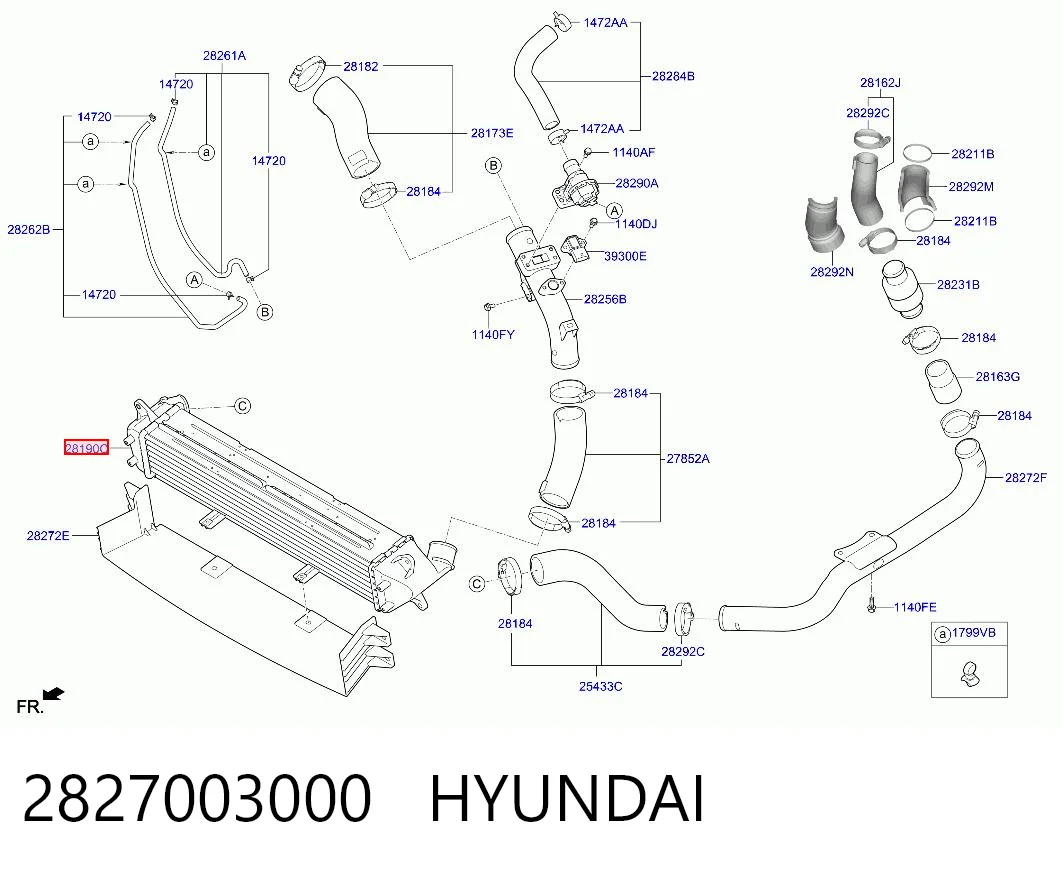 Радіатор інтеркулера Hyundai Elantra VI