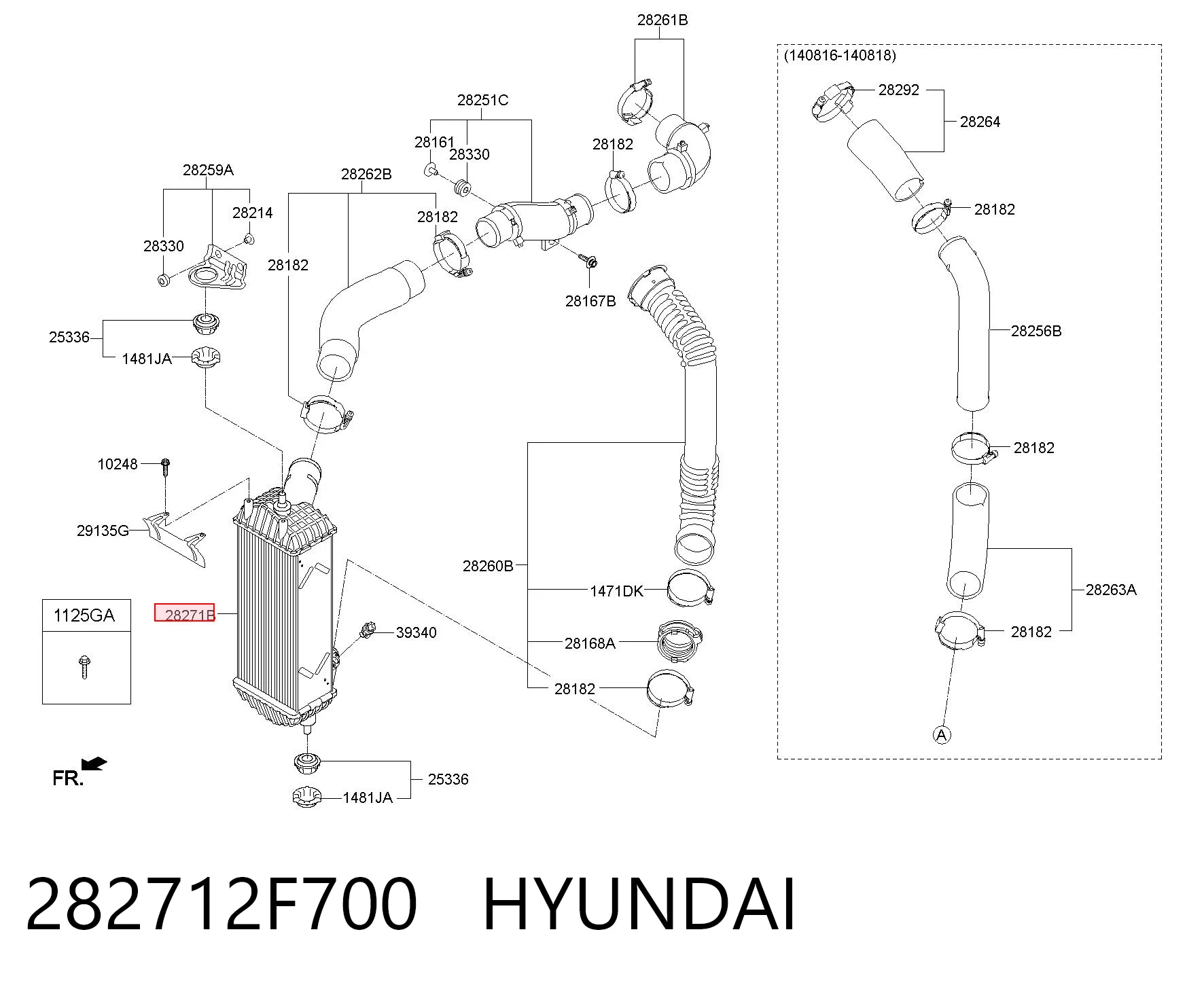 282712F700 Hyundai/Kia Охолоджувач наддувочного повітря