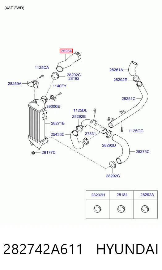 282742A611 Hyundai/Kia Трубка, що нагнітається