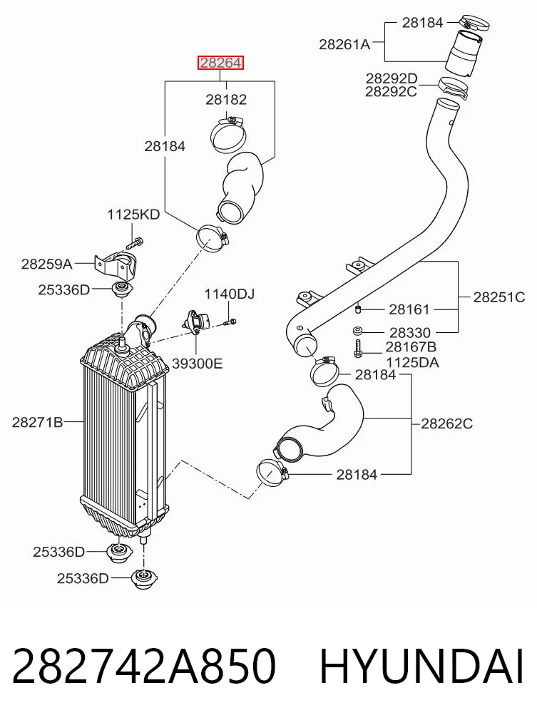 282742A850 Hyundai/Kia Трубка, що нагнітається