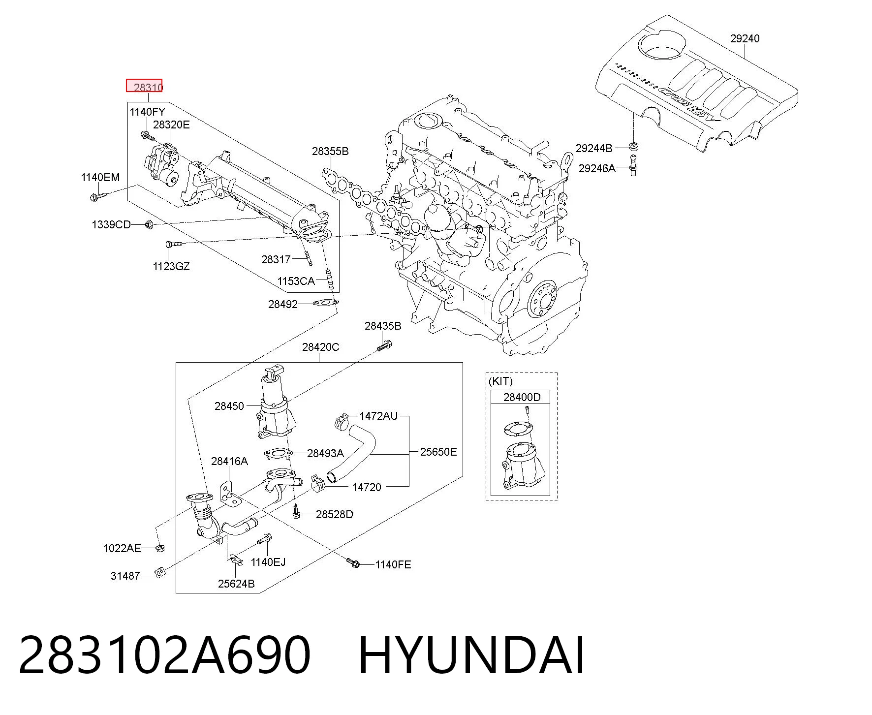 283102A690 Hyundai/Kia Колектор впускний