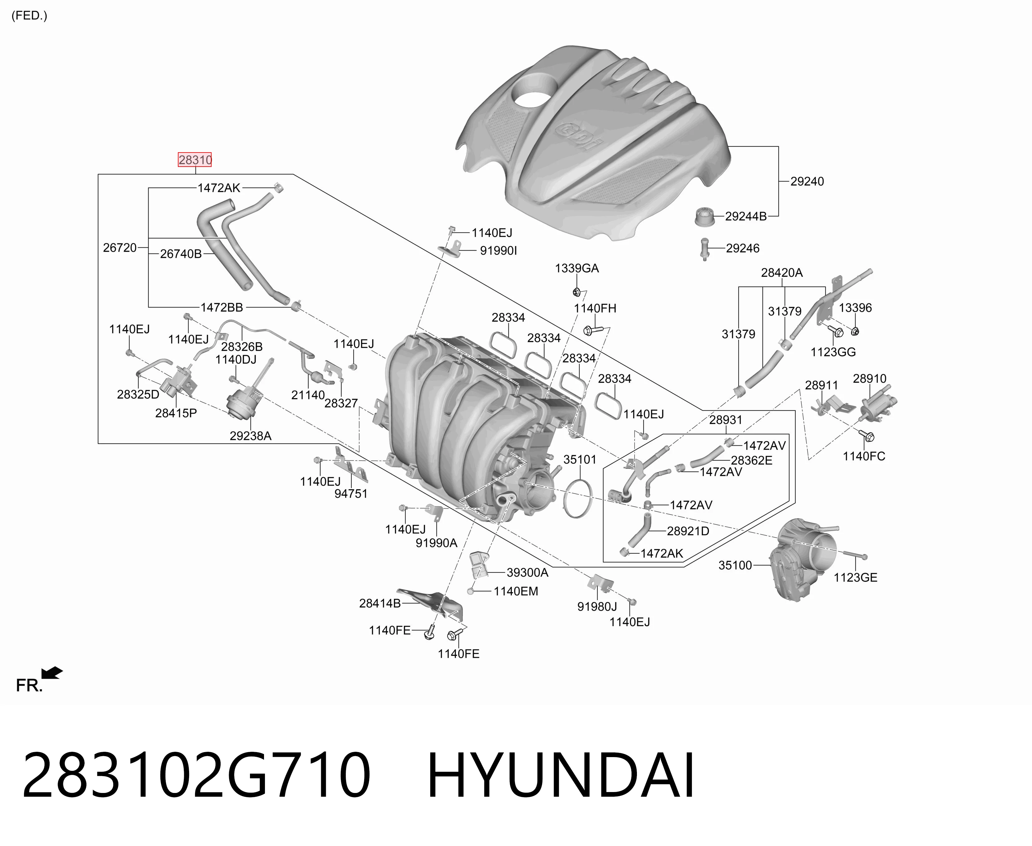 283102G710 Hyundai/Kia Колектор впускний