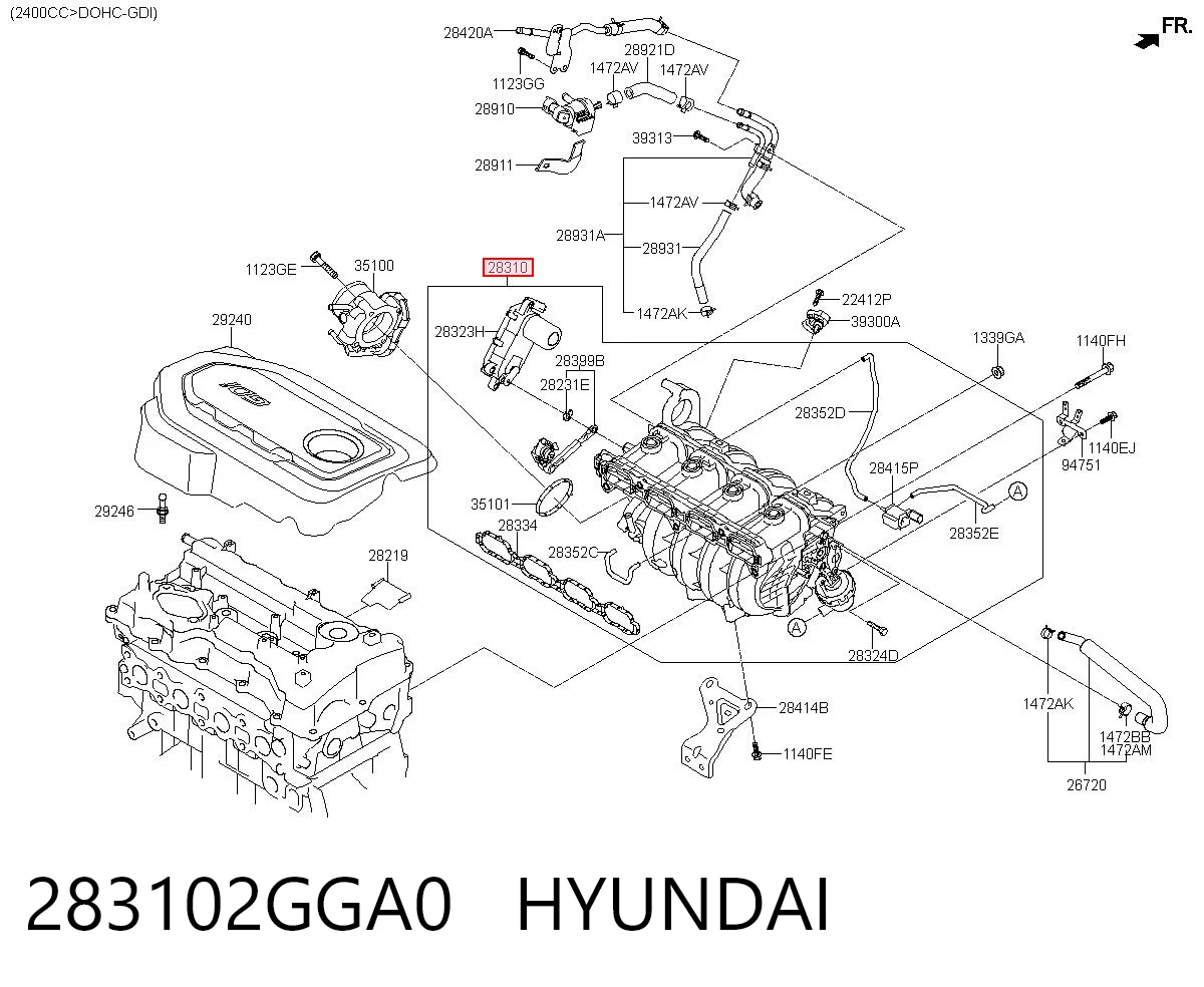 Впускний колектор на Hyundai Tucson III TL