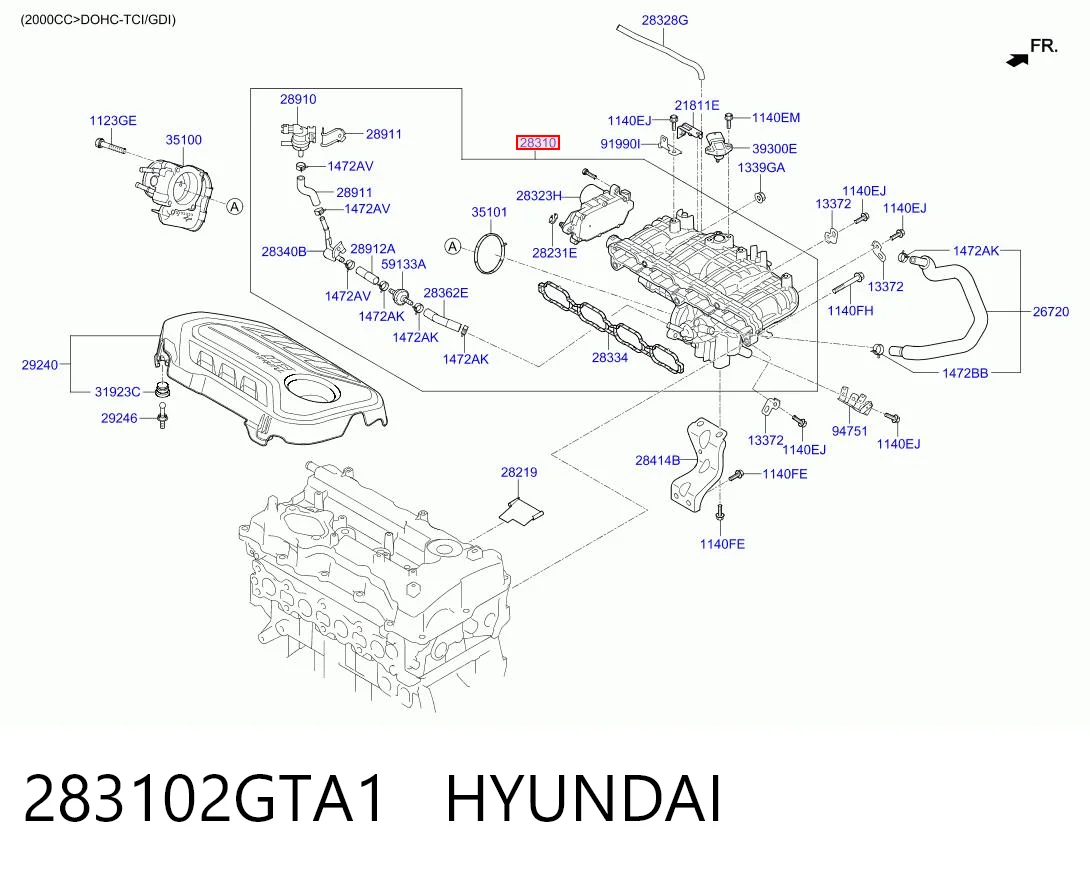 283102GTA1 Hyundai/Kia Колектор впускний