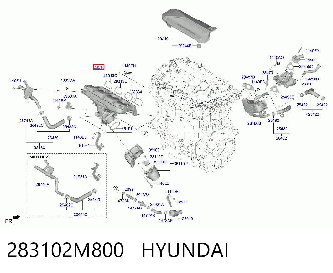 283102M800 Hyundai/Kia Колектор впускний